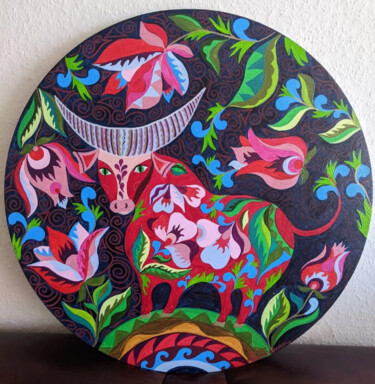 Peinture intitulée "Taurus" par Tusya Lav, Œuvre d'art originale, Acrylique