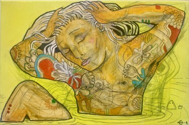 Peinture intitulée "Mouillé.. mouillé…" par Christophe Aimé Mounier (C.am), Œuvre d'art originale, Acrylique Monté sur Châss…