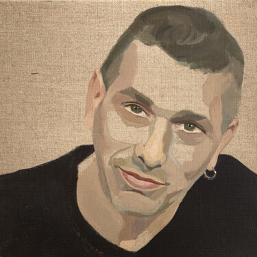 Painting titled "Laurent" by Clara Ramirez Katz, Original Artwork, Oil Mounted on Wood Stretcher frame