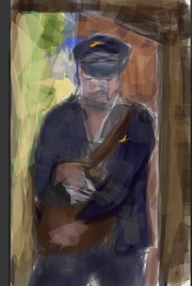 Arts numériques intitulée "Le facteur..." par Jacky Patin, Œuvre d'art originale, Peinture numérique