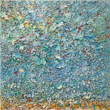Peinture intitulée "Liberté du Bleu" par Pascal Courcelles, Œuvre d'art originale, Huile Monté sur Châssis en bois