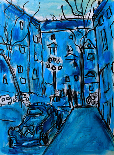 Peinture intitulée "Place de Furstenberg" par Jean Mirre, Œuvre d'art originale, Huile