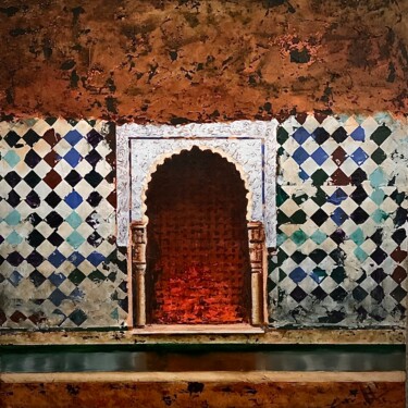 Painting titled "HAMMAM CON HORNACIN…" by Juan José Molina Gallardo, Original Artwork, Oil