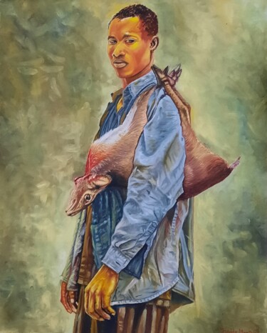绘画 标题为“Caçador de Gazela” 由Freddy Monteiro Ovando, 原创艺术品, 油
