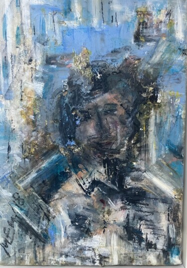 Ζωγραφική με τίτλο "Do I Know U" από Maria Emilov, Αυθεντικά έργα τέχνης, Λάδι Τοποθετήθηκε στο Ξύλινο φορείο σκελετό