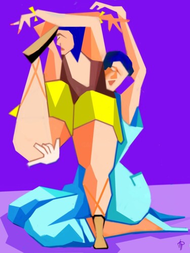 Arts numériques intitulée "la danse  3" par Jean Pierre Poveda, Œuvre d'art originale, Peinture numérique