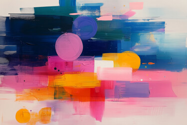 Urban Melody – Giclée Print on Canvas Abstract in Pink, Blue Painting titled "Urban Melody – Gicl…" by Tatiana Taner, Original Artwork, Digital Painting