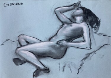 Disegno intitolato "Gabriella" da Jane Wong, Opera d'arte originale, Carbone