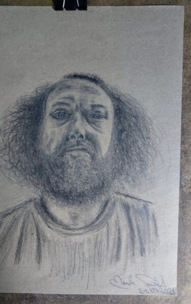 Drawing titled ""Marek Self" Portra…" by Marek Spetel, Original Artwork, Pencil Mounted on Plexiglass