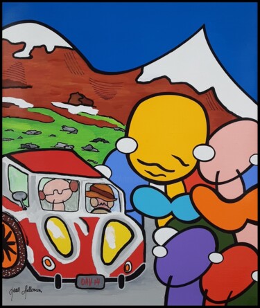 제목이 "La voiture électriq…"인 미술작품 Jean Hellemans로, 원작, 아크릴