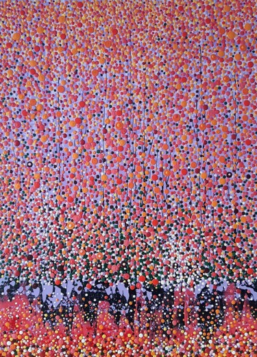 Painting titled "Весна, цветение" by Jans Sergei, Original Artwork, Acrylic Mounted on Wood Stretcher frame