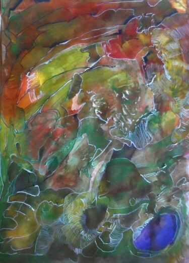 Peinture intitulée "flammèche" par Geneviève Durantou, Œuvre d'art originale, Acrylique