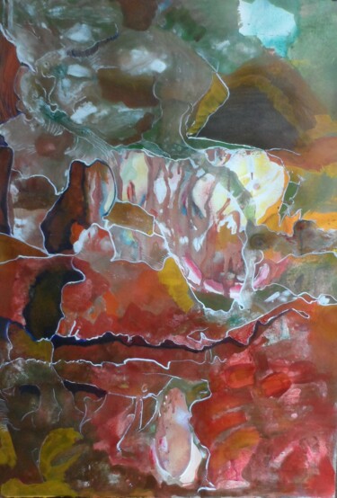 Peinture intitulée "rose" par Geneviève Durantou, Œuvre d'art originale, Acrylique