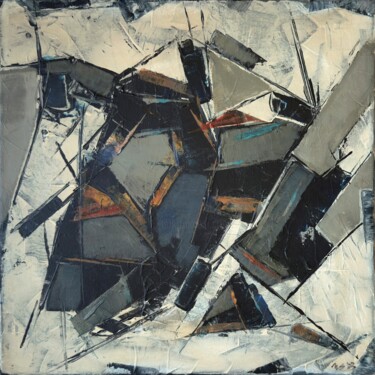 Painting titled "Abstraction #2" by Nadina Scriba, Original Artwork, Acrylic Mounted on Wood Stretcher frame