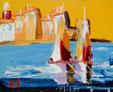 Schilderij getiteld "La ponche" door Nat, Origineel Kunstwerk, Olie