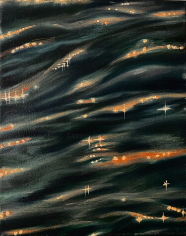 Painting titled "The last kiss of th…" by Ayza, Original Artwork, Oil Mounted on Wood Stretcher frame