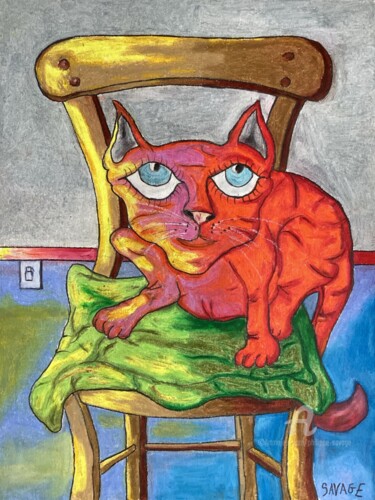 Peinture intitulée "MANDARINE" par Philippe Savage, Œuvre d'art originale, Pastel