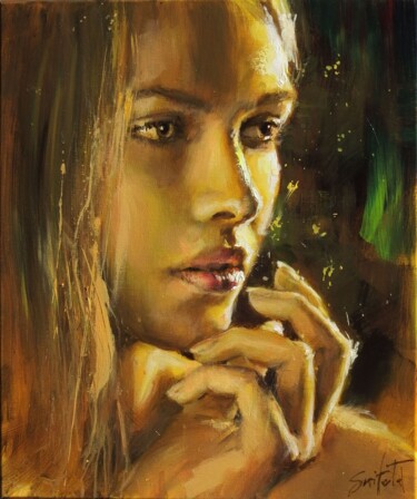 Schilderij getiteld "Memories" door Ewa Switala, Origineel Kunstwerk, Acryl Gemonteerd op Frame voor houten brancard