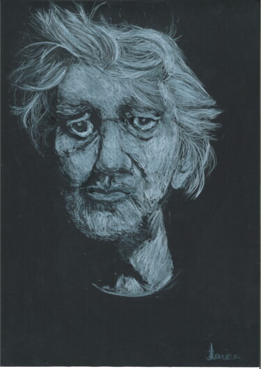 Dessin intitulée "Tete en l'air" par Aurora, Œuvre d'art originale, Crayon