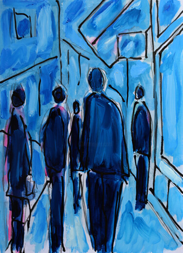 Peinture intitulée "Conscription" par Jean Mirre, Œuvre d'art originale, Huile