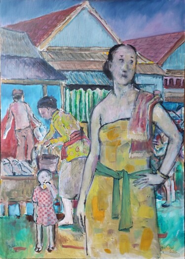 Peinture intitulée "Jakarta Kota" par Richard Cress, Œuvre d'art originale, Huile