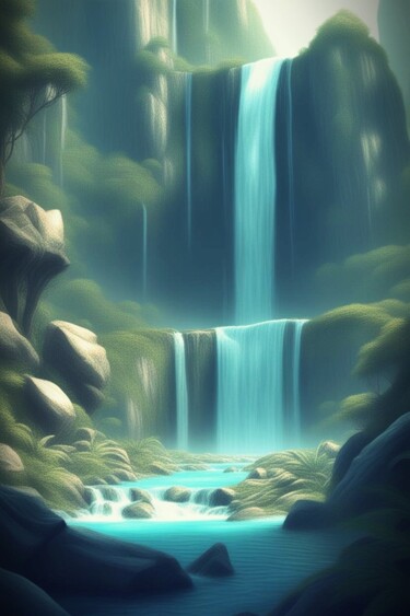 数字艺术 标题为“Waterfall 7” 由Georgii Stepanov, 原创艺术品, AI生成的图像