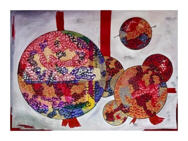 Peinture intitulée "Kimekomis 3" par Clotilde Cazamajour, Œuvre d'art originale, Encre