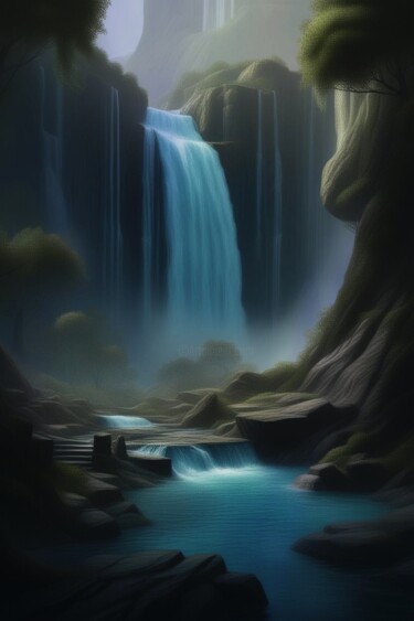 数字艺术 标题为“Waterfall 9” 由Georgii Stepanov, 原创艺术品, AI生成的图像