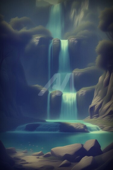 数字艺术 标题为“Waterfall 14” 由Georgii Stepanov, 原创艺术品, AI生成的图像
