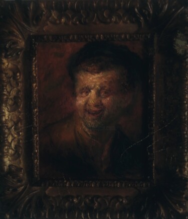 Painting titled "Rembrandt Self Port…" by Amazeigh Bouzékri, Original Artwork, Oil
