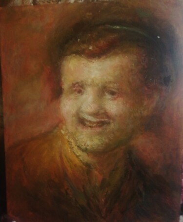 Malarstwo zatytułowany „Rembrandt Self Port…” autorstwa Amazeigh Bouzékri, Oryginalna praca, Olej