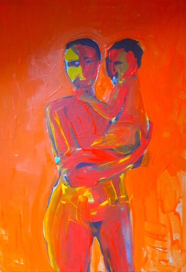 African Madonna Painting titled "African Madonna" by Alexey Zhucovsky, Original Artwork, Acrylic