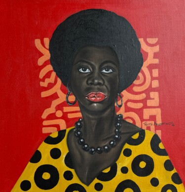 Pintura intitulada "Black portrait 3" por Oluwafemi Akanmu, Obras de arte originais, Acrílico