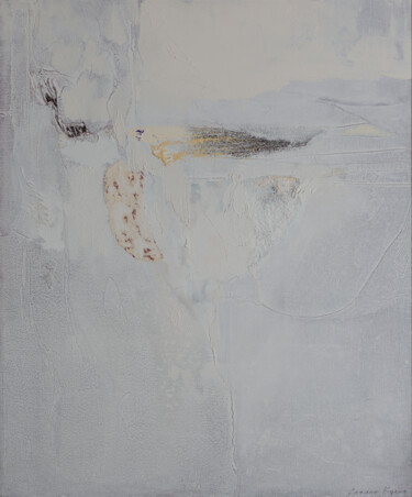 Painting titled "White lagoon" by Stefan Kulev, Original Artwork, Acrylic Mounted on Wood Stretcher frame