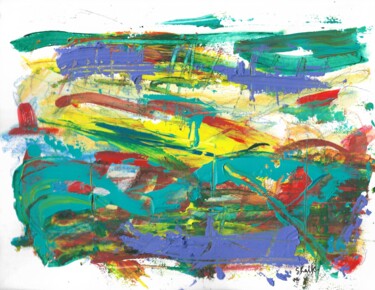 绘画 标题为“Wiltshire landscape” 由Simon Ralfe, 原创艺术品, 丙烯 安装在木板上