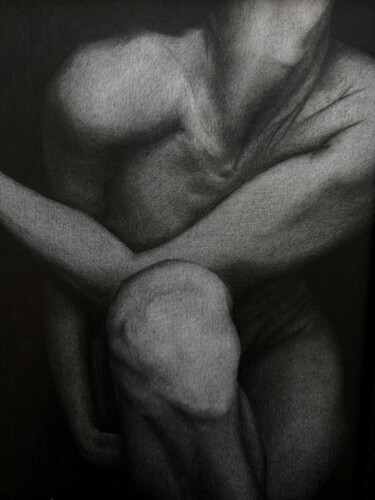 Series Body 6/6 图画 标题为“Series Body 6/6” 由Alona Shuplyk, 原创艺术品, 铅笔 安装在木板上