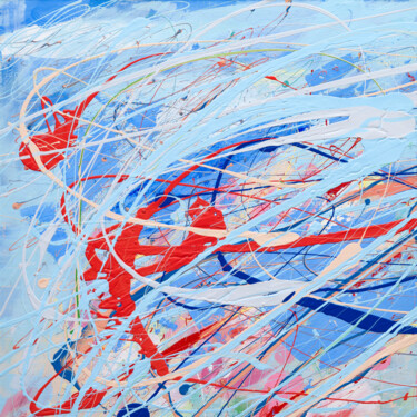 Painting titled "big Abstract Acryli…" by Oxerma, Original Artwork, Acrylic Mounted on Wood Stretcher frame