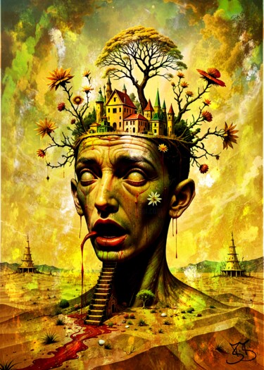 数字艺术 标题为“Head Construct 0010” 由Burkhard Baier, 原创艺术品, 2D数字工作