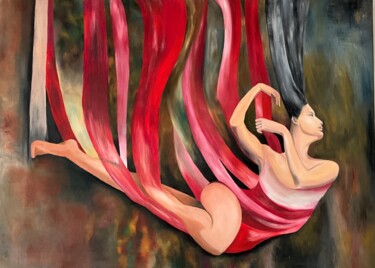 绘画 标题为“The Flow Within” 由Emese Bakk, 原创艺术品, 油 安装在木质担架架上