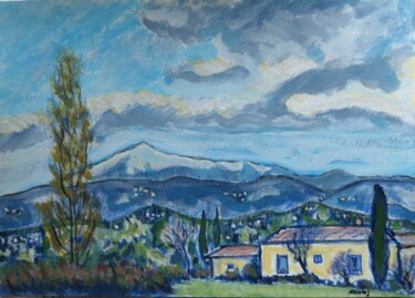 Peinture intitulée "Paysage de Provence…" par Nicolas Cavuoto, Œuvre d'art originale, Huile