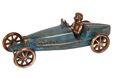 Скульптура под названием "BUGATTI type 59" - Gilbert Liblin, Подлинное произведение искусства, Бронза