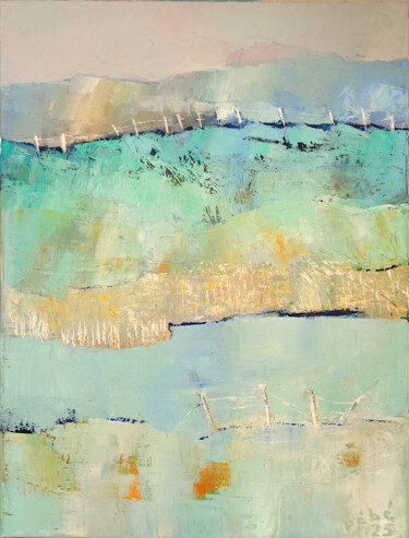 Painting titled "la lande bleue" by Philippe Burban, Original Artwork, Oil