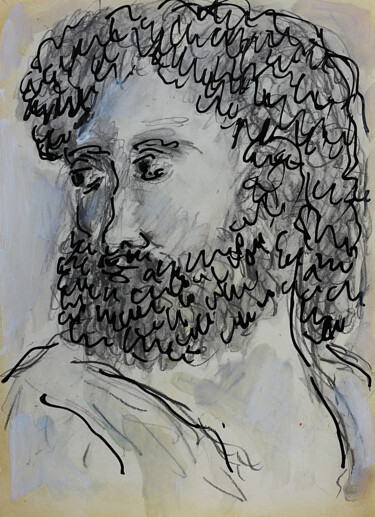 Peinture intitulée "Head d'après Raphaël" par Jean Mirre, Œuvre d'art originale, Huile