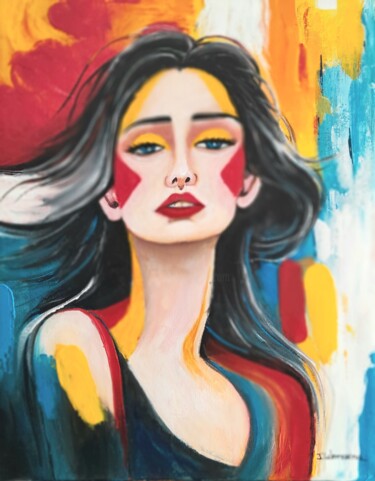 绘画 标题为“Imperatriz do Caos” 由Ildemarina Rodrigo, 原创艺术品, 丙烯