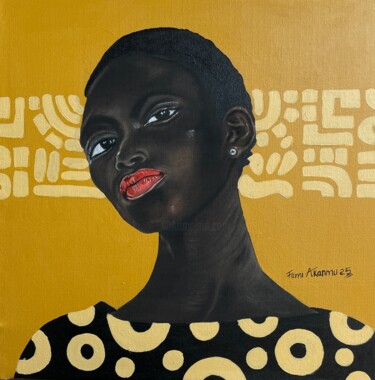 Pittura intitolato "Black portrait 6" da Oluwafemi Akanmu, Opera d'arte originale, Acrilico