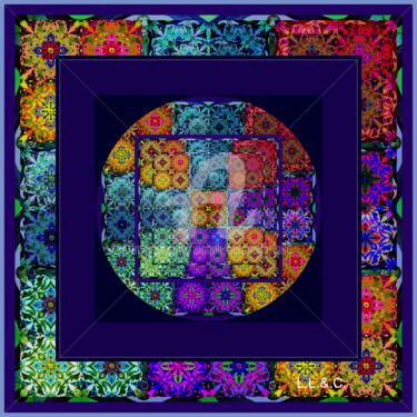 제목이 "FOULARD ARTISTICI I…"인 섬유 예술 Laila Lago & C. By Iannilli Antonella로, 원작, 디지털 페인팅