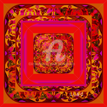 제목이 "FOULARD  ARTISTICI…"인 섬유 예술 Laila Lago & C. By Iannilli Antonella로, 원작, 디지털 페인팅