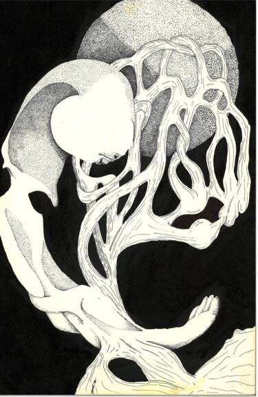 제목이 "Continplation"인 그림 Henri Hardison로, 원작, 젤 펜