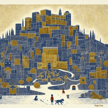 数字艺术 标题为“La Alhambra de Gran…” 由Rogo Lino, 原创艺术品, AI生成的图像 安装在artwork_cat.上