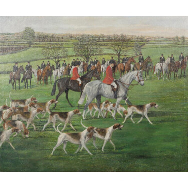 Schilderij getiteld "hunting" door George York, Origineel Kunstwerk, Olie